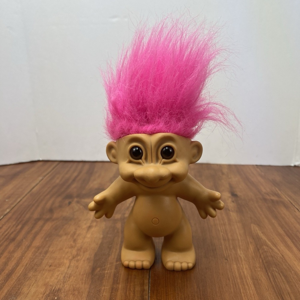 Russ Troll Doll 10" Pink Hair Vintage 1990s Large Vinyl Figure